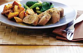 Roast pork with orange and thyme