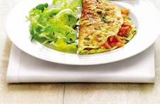 Salmon and courgette omelette