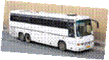 Blank white bus travels